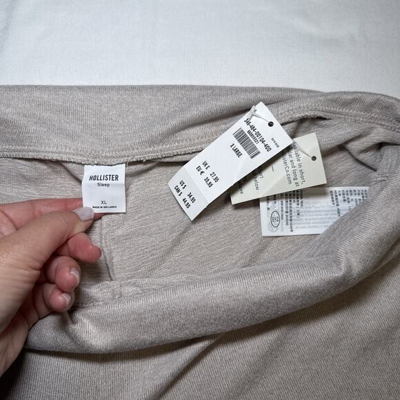 Hollister Womens Sleep Pants XL Beige Tan SOFT Lounge Pajama Stretch NWT - Picture 2 of 10